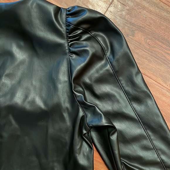 Women's Leather Look Dress - Picture 4 of 5
